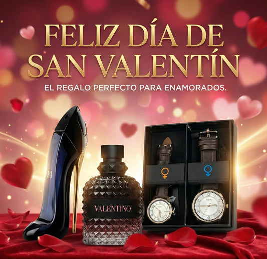 Combo San Valentín Premium 💖 Perfumes Valentino Born in Roma Y Good Girl (100ML)+ Relojes en Pareja